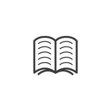 Simple vector line art outline icon of the open book Stock Illustration