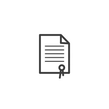 Simple vector line art outline icon of the honorary document Stock Illustration