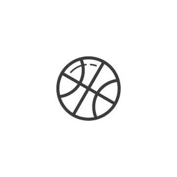 Simple vector line art outline basketball ball icon 스톡 일러스트
