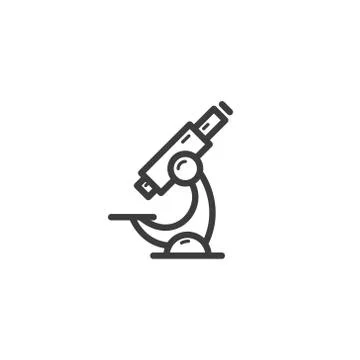 Simple vector line art outline microscope icon Illustrazione stock