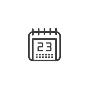 Simple vector line art outline calendar icon Illustrazione stock
