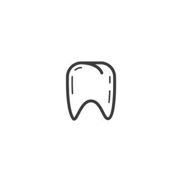 Simple vector line art outline healthy tooth icon Stock Illustration