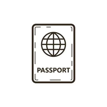Simple vector line art passport icon Stock Illustration