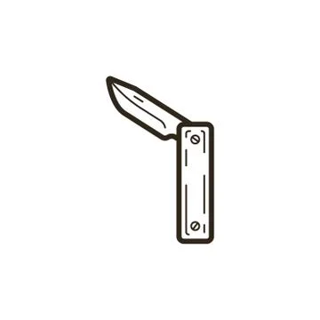 Simple vector line art pocket knife icon Stock-Illustration
