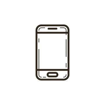 Simple vector line art smartphone icon Illustrazione stock