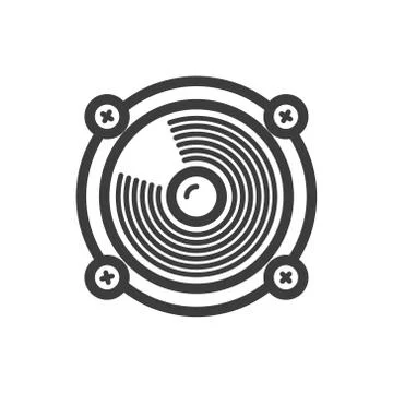  simple vector line art speaker icon Stock Illustration