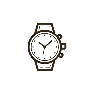 Simple vector line art watch icon Stock Illustration