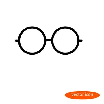 Simple vector linear image of glasses, line icon, flat style Illustrazione stock