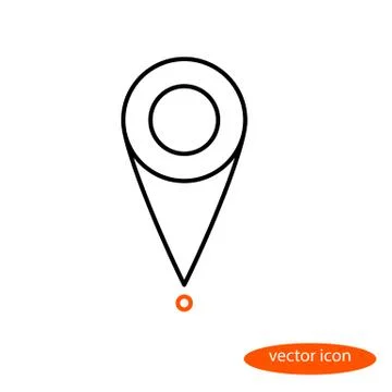 Simple vector linear image of the location marker on the map, a flat line ico Illustrazione stock