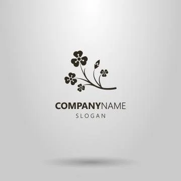 Simple vector logo of a branch of wildflower Stock Illustration