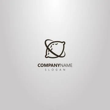 Simple vector logo of a planet of a lemon with its orbit Stock Illustration