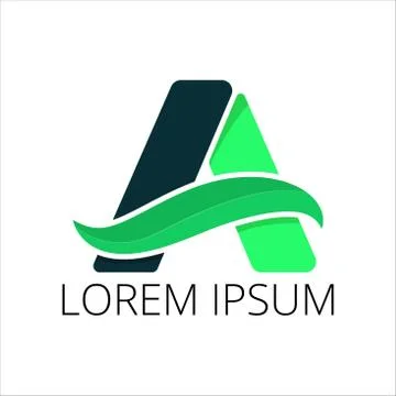 Simple vector logo template. Colorful letter A isolated on a white background Stock Illustration