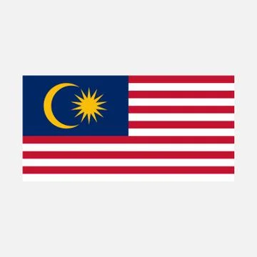 Simple vector Malaysian flag for your infographics, documents and templates 库存插图