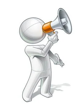 Simple vector man - megaphone Stock Illustration