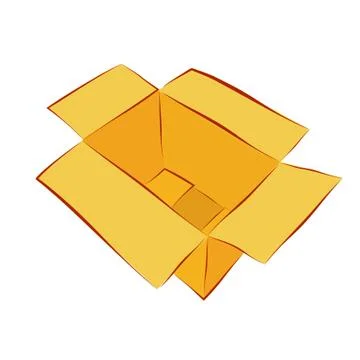 Simple Vector Mockup brown cardboard, isolated on white Stock Illustration