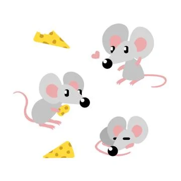 Simple vector mouse illustrations Stock Illustration