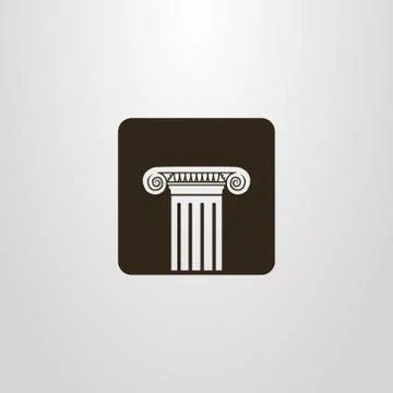 Simple vector negative space symbol of a Roman column Stock Illustration