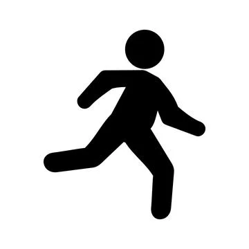 Simple Vector obesity Fat Stickman Stick man run or jogging, Sport Cardio Iso Stock Illustration