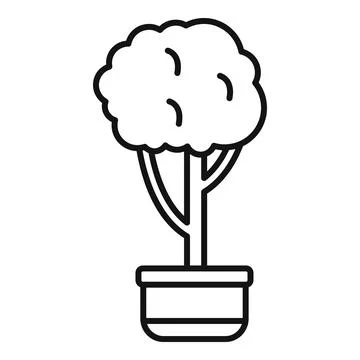 Simple vector of an office tree growing in a pot 스톡 일러스트