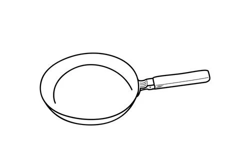 Simple vector outline doodle pan, isolated on white Illustrazione stock