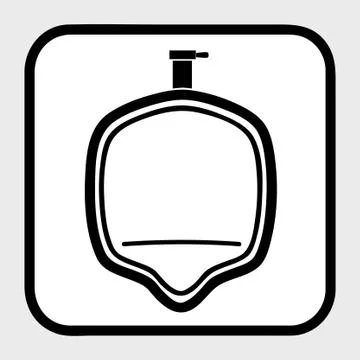 Simple Vector, Outline Icon Stye of urinoir, public restroom, at gray backgro Stock Illustration