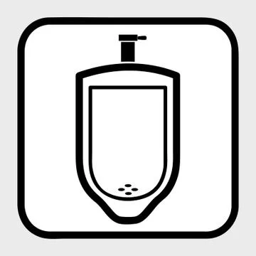 Simple Vector, Outline Icon Stye of urinoir, public restroom, at gray backgro Stock Illustration