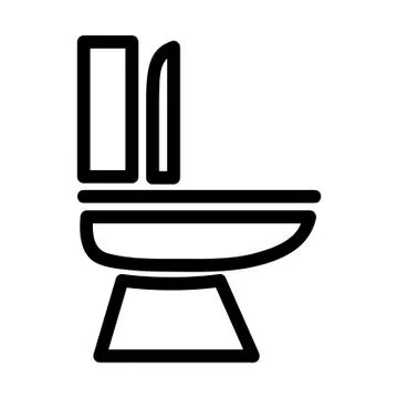 Simple Vector, Outline Icon Stye of closet, public restroom, at white backgro Stock Illustration
