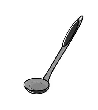Simple vector outline vegetable scoop, snip, isolated on white Stock Illustration