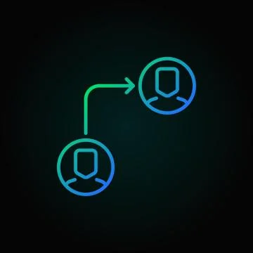 Simple vector outsourcing outline colored icon Stock Illustration