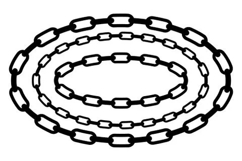 Simple Vector Oval Frame from Black Chain for Your Element Design, Isolated o Stock Illustration