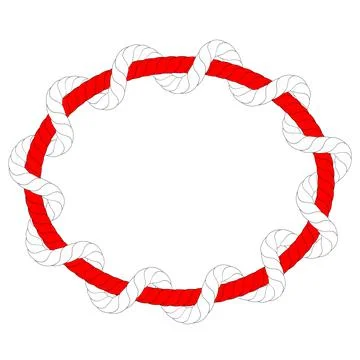 Simple Vector, Oval Shape, from 2 Red and WhiteRope, for 17 August Event, Ind Stock Illustration