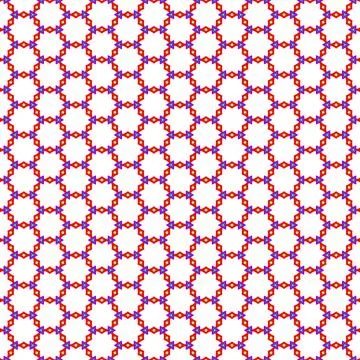 Simple vector pattern with geometric shapes in red and purple Stock Illustration
