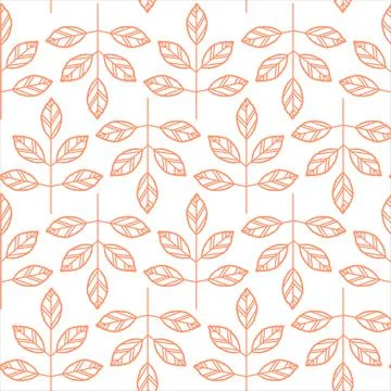 Simple vector pattern with orange autumn leaves Illustrazione stock