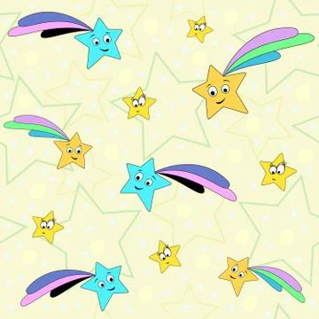 Simple vector pattern with stars illustration. Cartoon print. Vector textile Stock Illustration