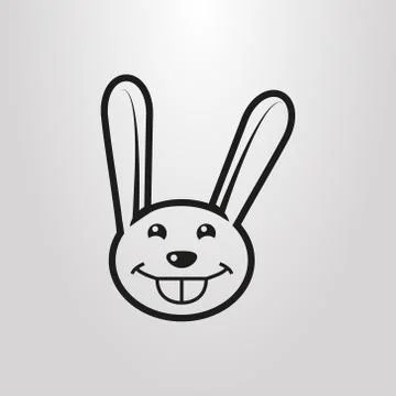 Simple vector pictogram of a fun cartoon rabbit face Stock Illustration