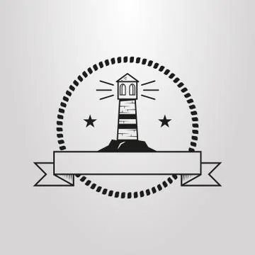 Simple vector pictogram of the lighthouse in the rope circle fra Illustrazione stock