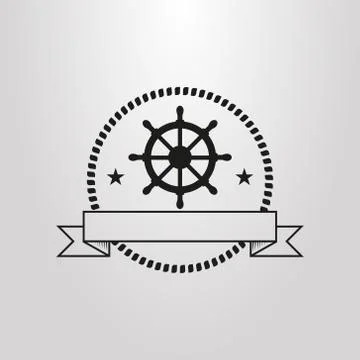 Simple vector pictogram of the steering wheel in a circle of rop Stock Illustration