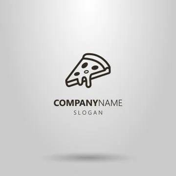 Simple vector pizza slice logo Stock Illustration