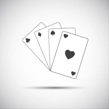 Simple vector playing cards icon, game illustration Illustrazione stock