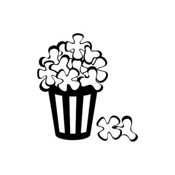 Simple vector popcorn cup icon Illustrazione stock