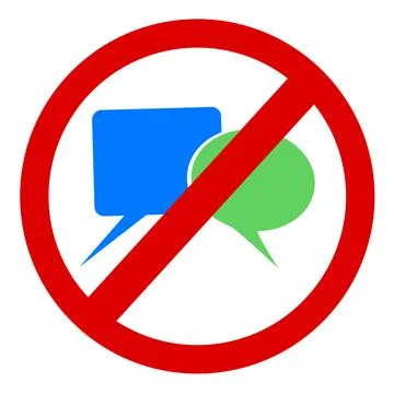 Simple Vector Probihition Sign, Keep Silent, Isolated on White Stock Illustration