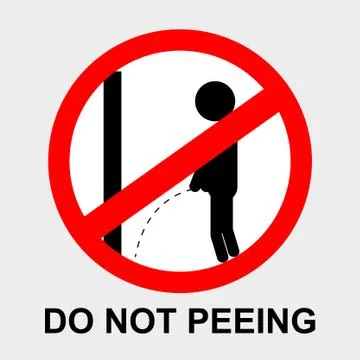 Simple vector prohibition sign, do not peeing at gray background Stock Illustration
