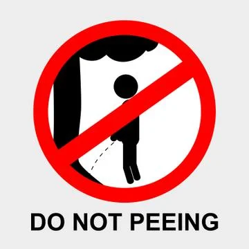 Simple vector prohibition sign, do not peeing at gray bacsimple vector prohib Stock Illustration