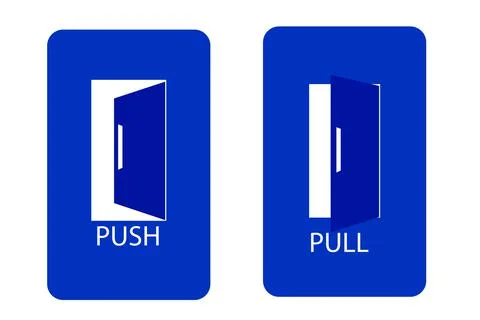 Simple Vector Push and Pull door Sign Illustrazione stock