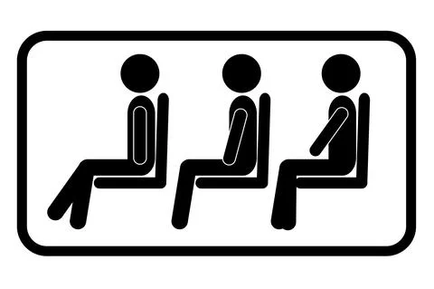 Simple Vector Queue Sign, Isolated on White イラスト素材