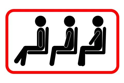 Simple Vector Queue Sign, Isolated on White Stock Illustration