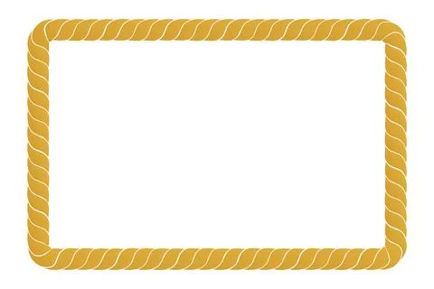 Simple vector rectangle frame from golden rope for element design Stock Illustration