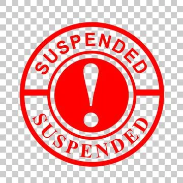 Simple Vector Rectangle Red Rubber Stamp, Suspended, at transparent effect ba Stock Illustration