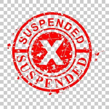 Simple Vector Rectangle Red Rubber Stamp, Suspended, at transparent effect ba Stock Illustration