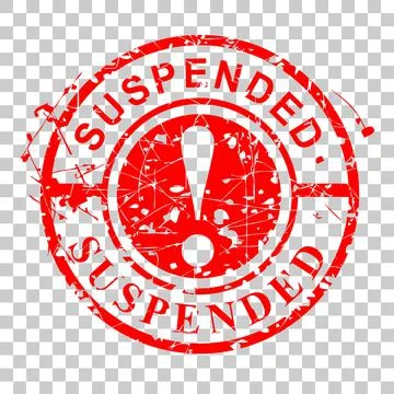 Simple Vector Rectangle Red Rubber Stamp, Suspended, at transparent effect ba Stock Illustration